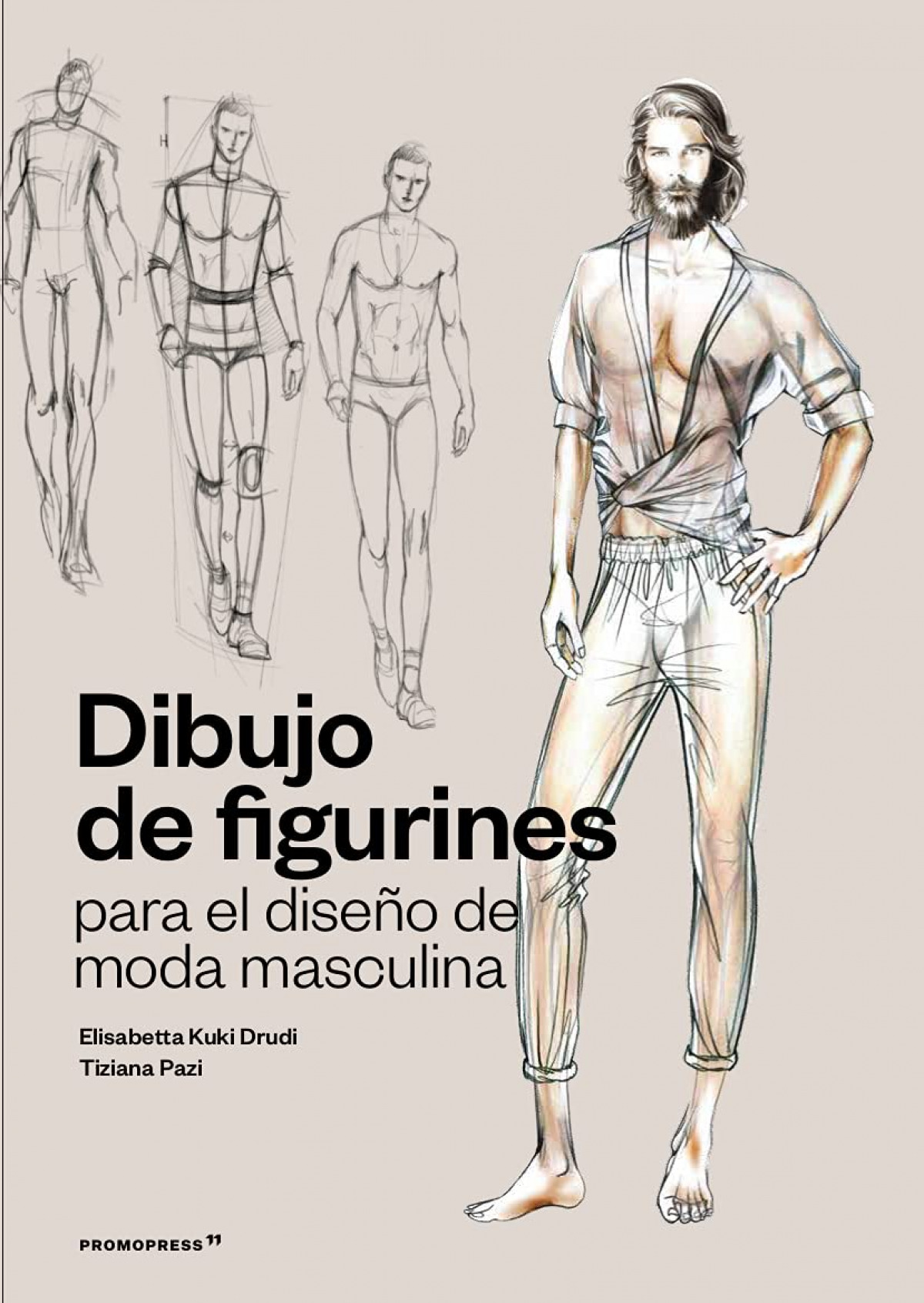 Dibujo de figurines para el diseño de moda masculi