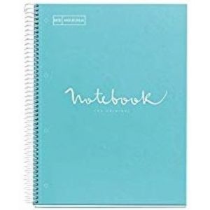 Paq/3 notebook1 a4 80h 90g cuad.5x5 azul cielo microperforado tapa extradura
