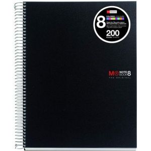 C/5 NOTEBOOK 8 A4 200H 70G CUAD.5X5 PP MICROPERF. NEGRO