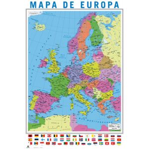 Mapa Erik Mural 61x91 5 Cm Fisico/Politico Europa