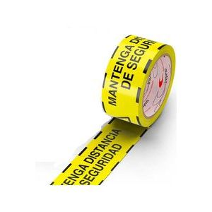 Pack 6 cinta adhesiva señalizacion mantenga distanancia de seguridad 50mmx33m