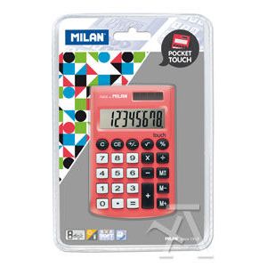 Calculadora de bolsillo pocket touch roja 8 digitos milan