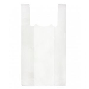 Paq/110 bolsa plastico camiseta 42x53cm color blanco