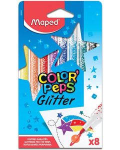Estuche 8 rotuladores color peps glitter maped