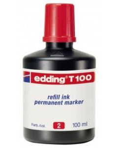 Bote de tinta rotulador edding t-100 100ml rojo
