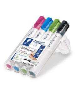 Estuche 4 rotuladores lumocolor whiteboard marker 351 colores surtidos