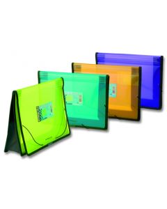 Caja 10 attache portadocumentos expandible 340x260mm ribeteada en tela colores surtidos