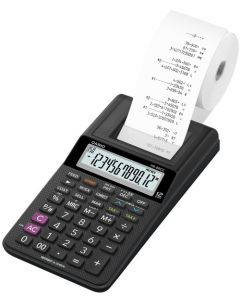 Calculadora impresora HR-8RCE pantalla 12 dígitos negra