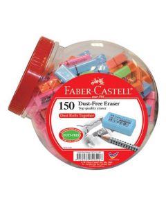 Goma De Borrar Faber-Castell Dust-Free Bombonera De 150 Surtidas (4 Colores Pastel)