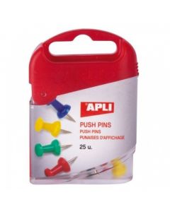 Blister 25 push pins colores surtidos