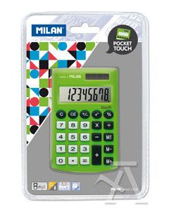 Calculadora de bolsillo pocket touch verde 8 digitos milan
