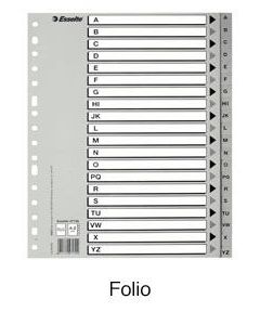 Bolsa separadores indice abc folio multitaladro polipropileno 125 micras