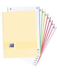 Paq/5 cuaderno espiral a4+ 160h 90g. cuad.5x5 ebook8 live&go colores pastel