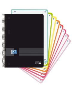 Paq/4 cuaderno espiral a5+ 160h 90g. cuad.5x5 ebook8 live&go color negro