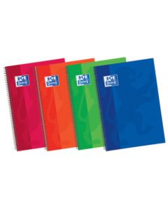 Paq/5 cuaderno espiral fº 80h 90g. milimetrado c/m tapa extradura colores surtidos