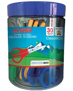 Bote 30 tijeras escolares Alpino School 130mm colores surtidos