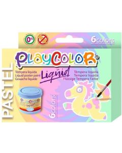 Estuche 6 tempera liquida playcolor 40ml colores pastel