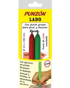 BLISTER 2 PUNZON LADO GRANDE PUNTA LATON INOXIDABLE