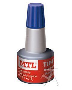 BOTELLA DE TINTA 30ML AZUL RECARGA/ENTINTADO DE TAMPON MTL