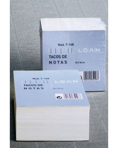 Taco de notas 500h liso 10x10cm encolado no adhesivo