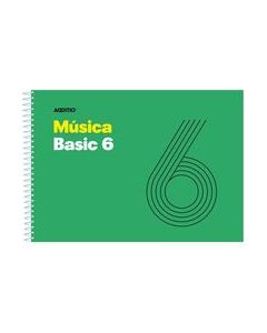 Cuaderno espiral musica basic 6 pentagramas de 9mm por pagina 25 hojas