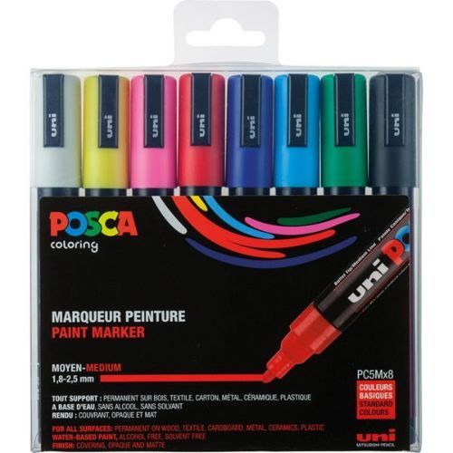 Posca - Marcadores PC-1M estuche por 8 colores pastel - MUNPC1ME8S -  Drechsler